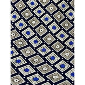 Satchi By Bruno Satchi Silk Neck Tie Geometric Squares Blue Gray